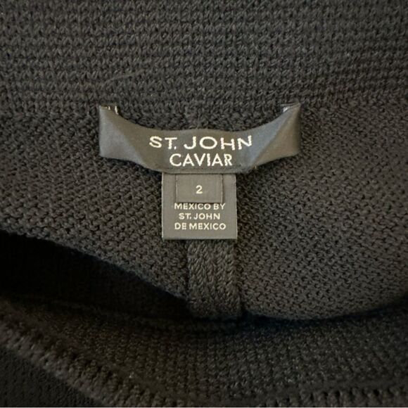 ST. JOHN CAVIER Black Wool Blend Knit - Picture 6 of 8